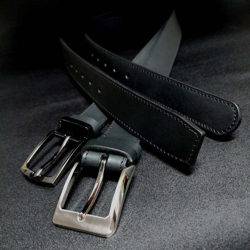 Custom leather belt black 30mm & 35mm