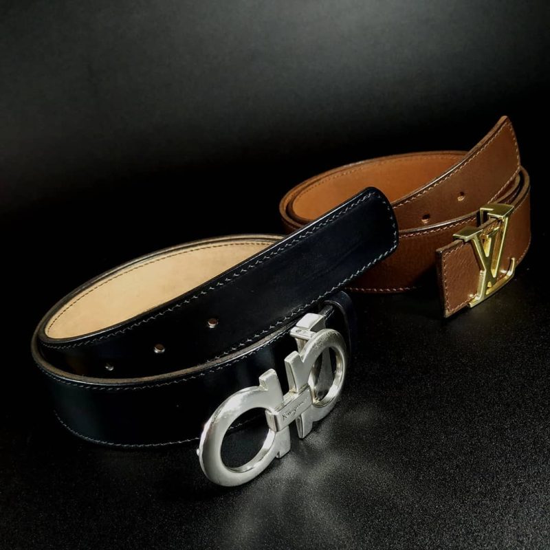 Custom Black & Brown leather belt 35mm