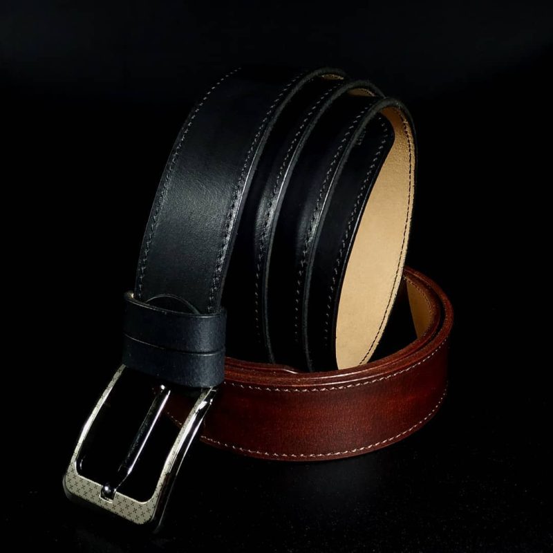 Custom Black & Brown leather belt 40mm