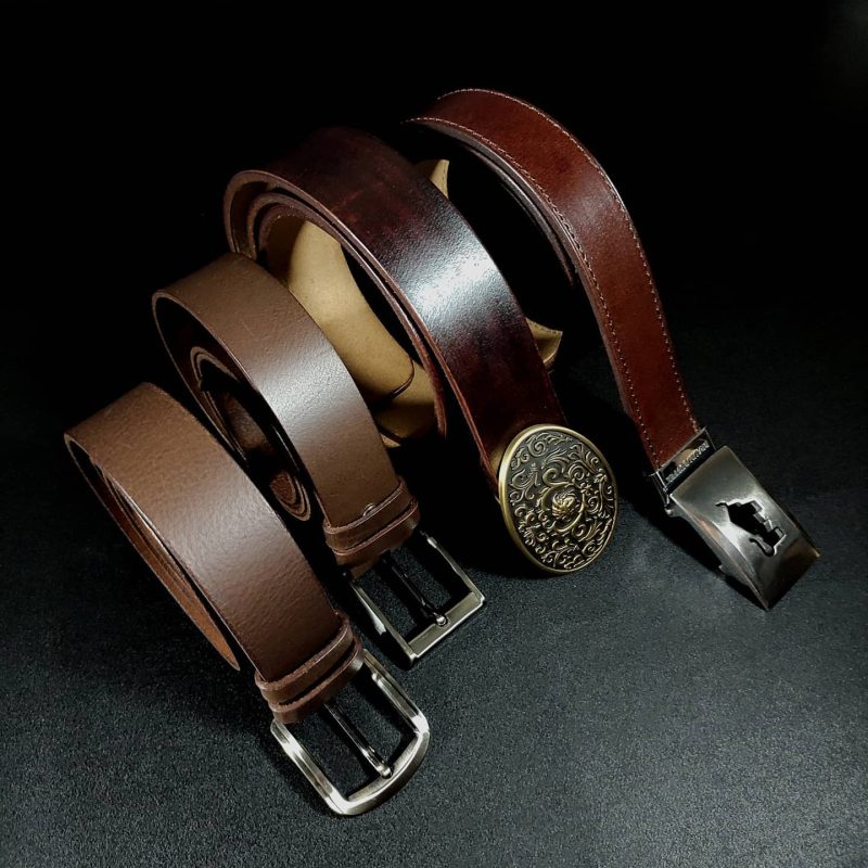 Custom Brown leather belt 40mm