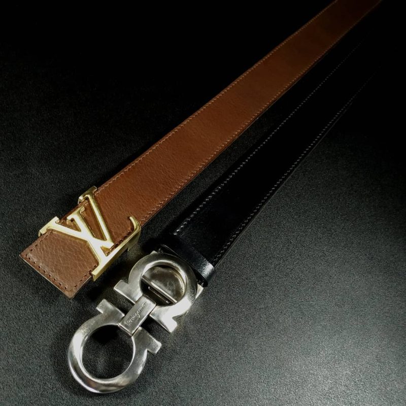 Custom Black & Brown leather belt 35mm