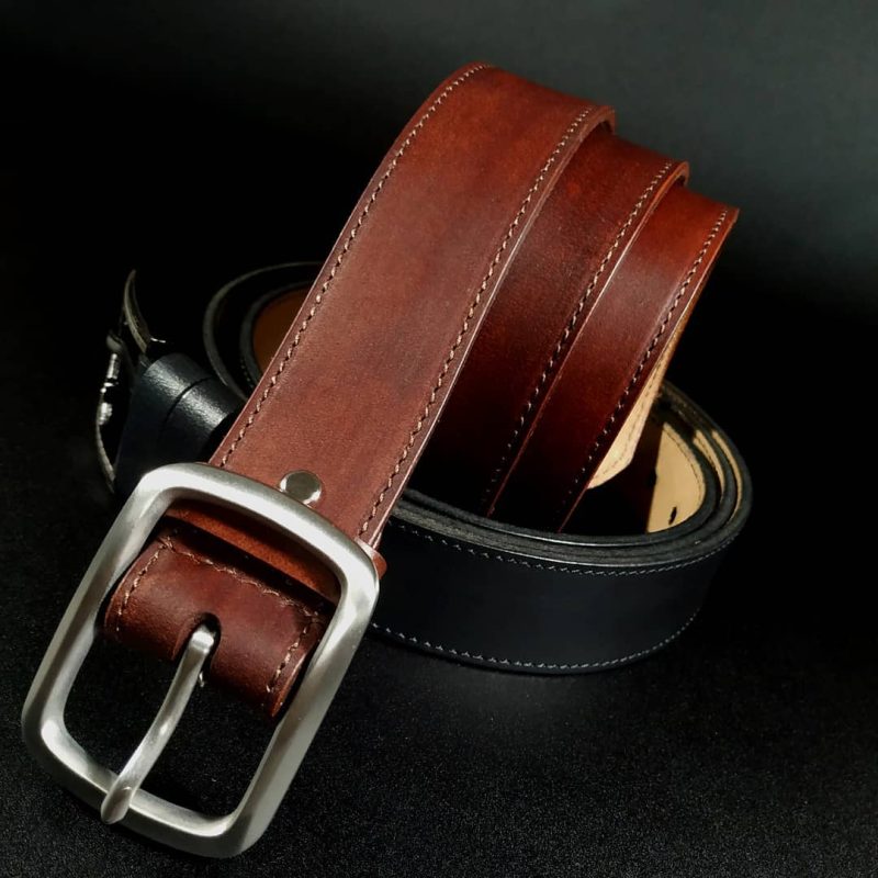 Custom Black & Brown leather belt 40mm