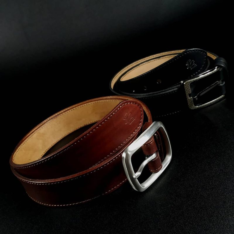 Custom Black & Brown leather belt 40mm