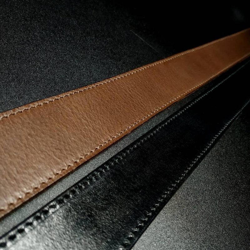 Custom Black & Brown leather belt 35mm