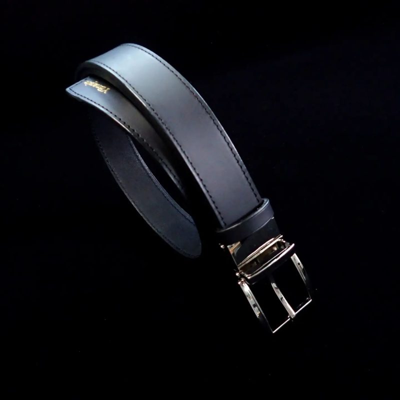 Custom Black leather belt 35mm