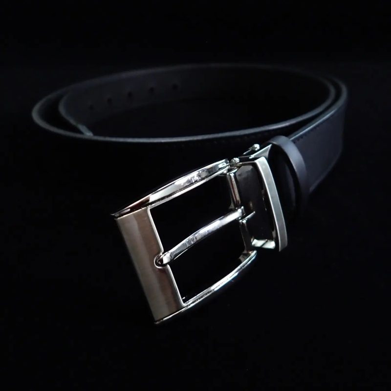 Custom Black leather belt 35mm