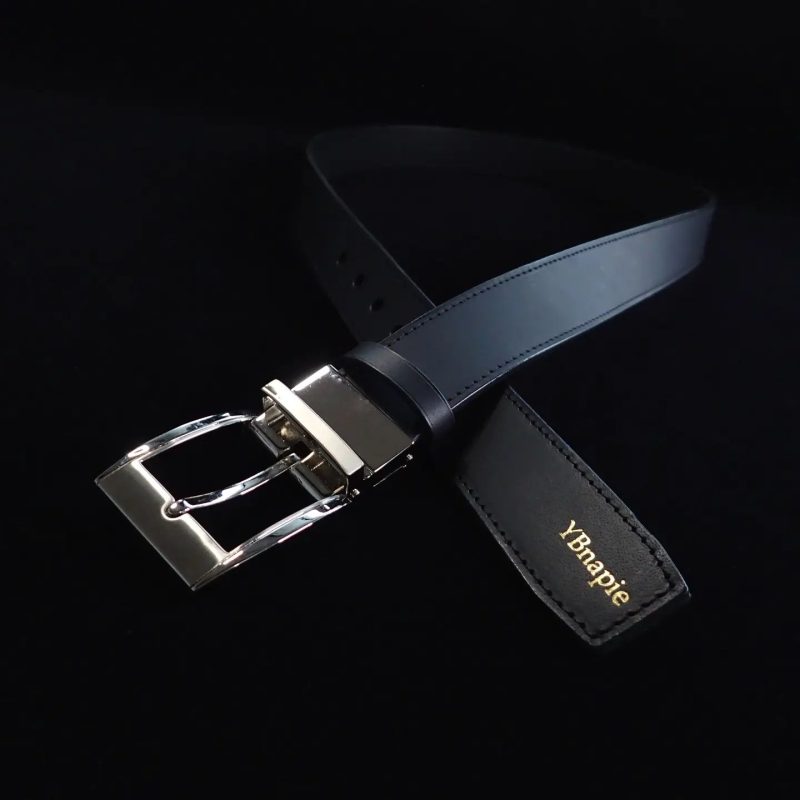 Custom Black leather belt 35mm