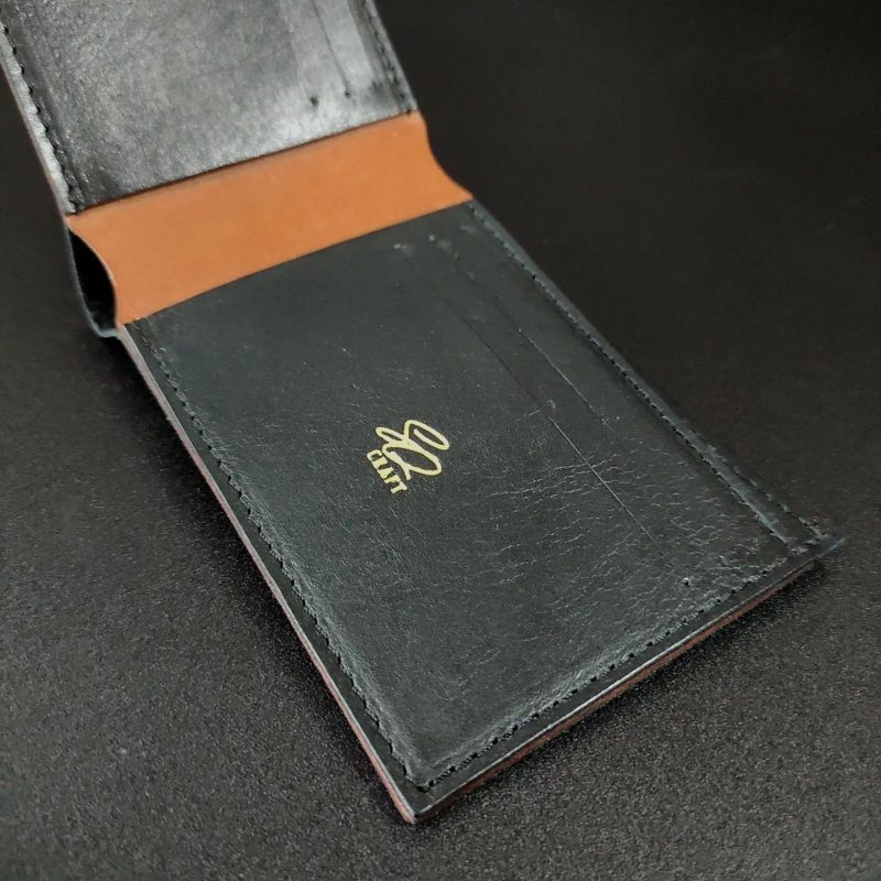 8 Card slot – Black + Brown full grain leather