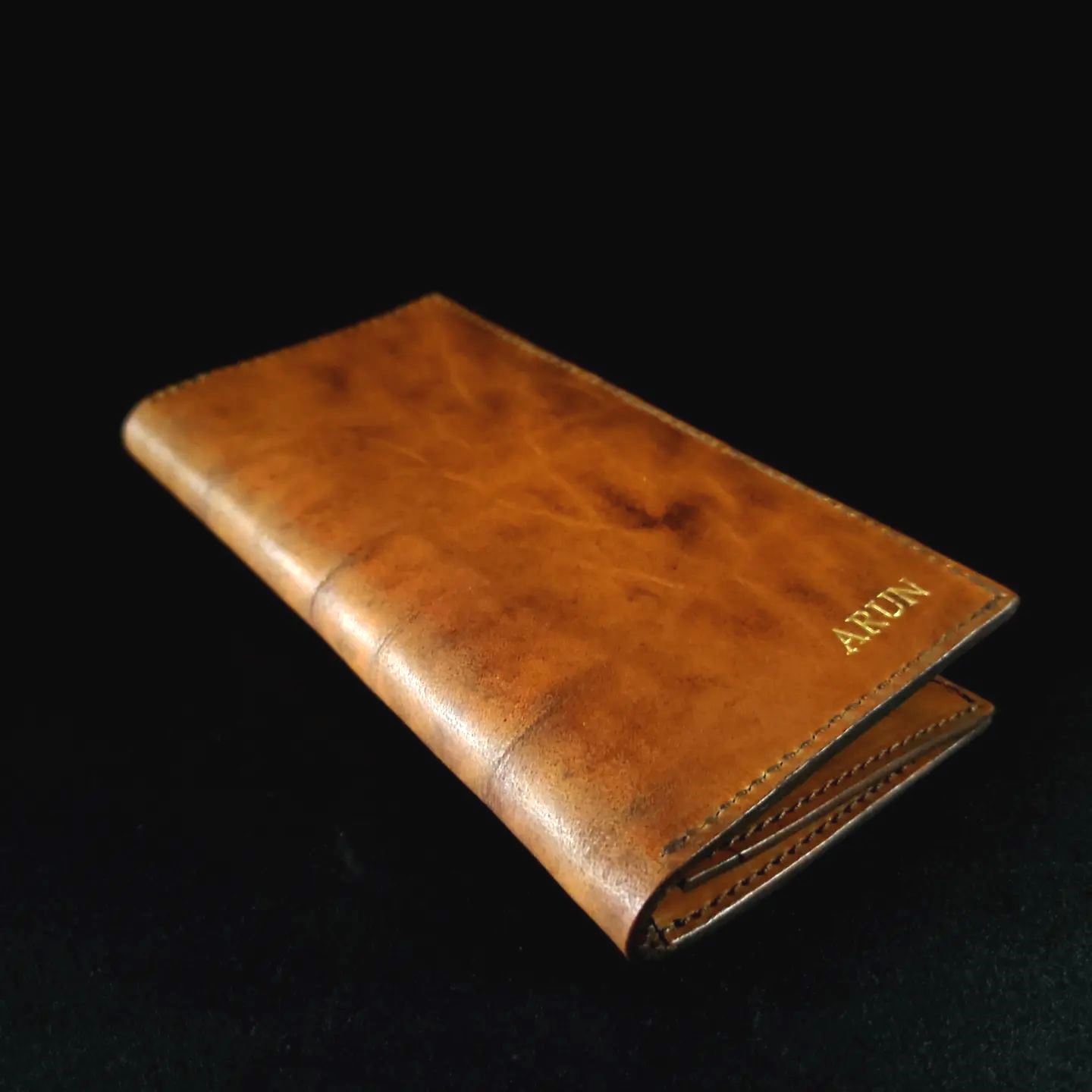 Long wallet, Rustic style, hand dyed on vegetable tan horse 🐎 leather