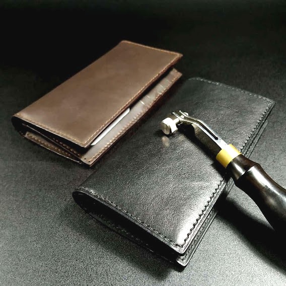 Long Wallet – Crazy Horse & Italian Veg-Tan Leather