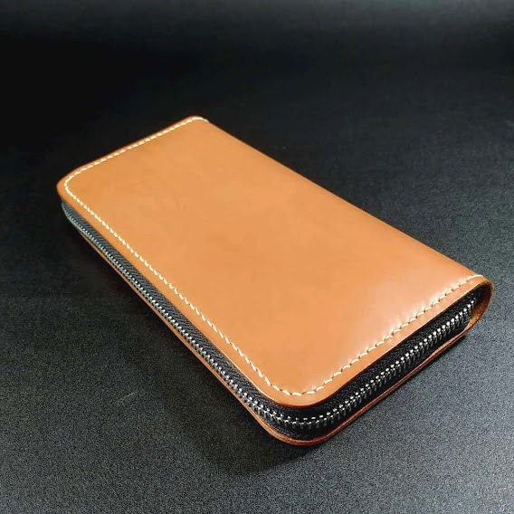 Women Brown Zip-around long wallet