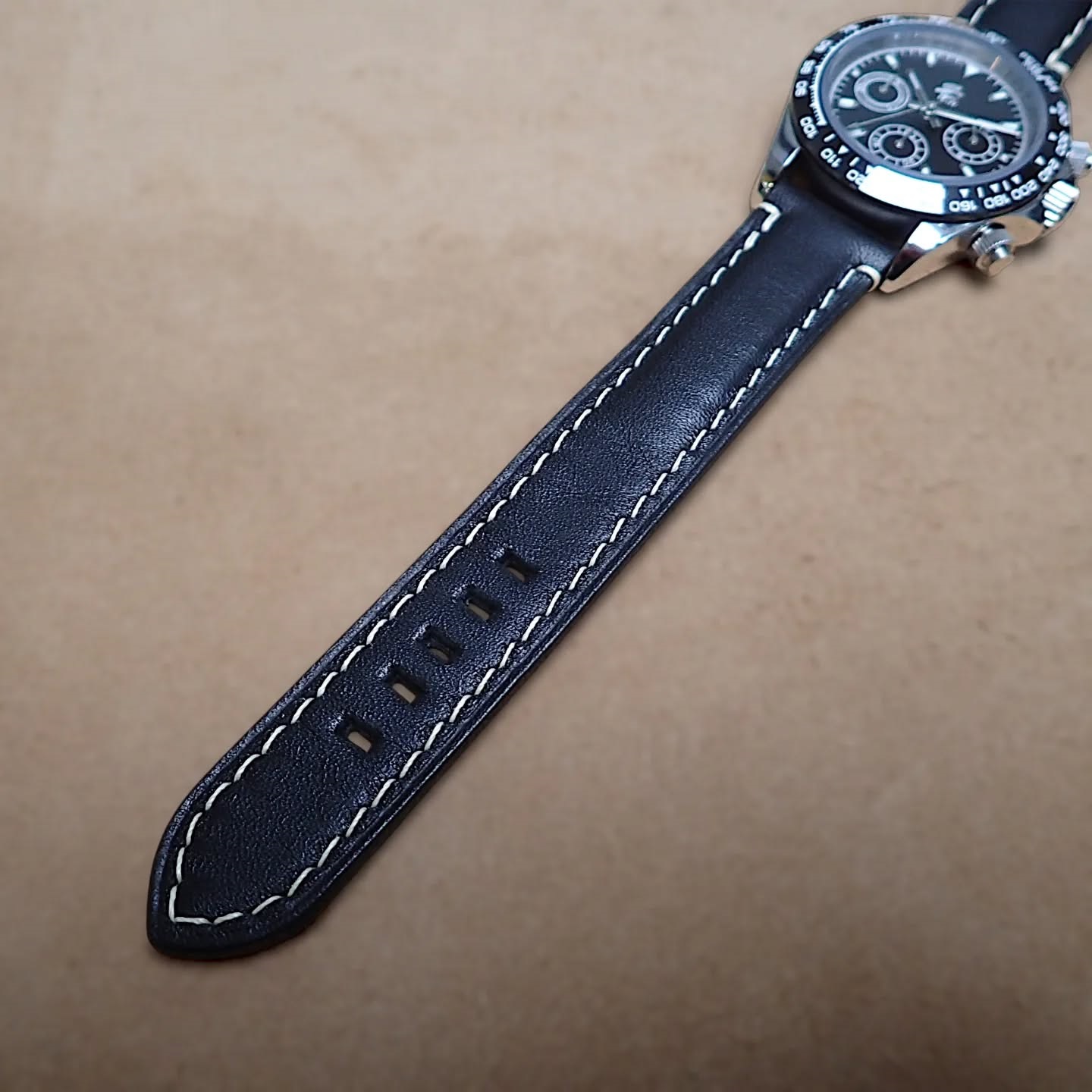 Exclusive Black Leather watch strap