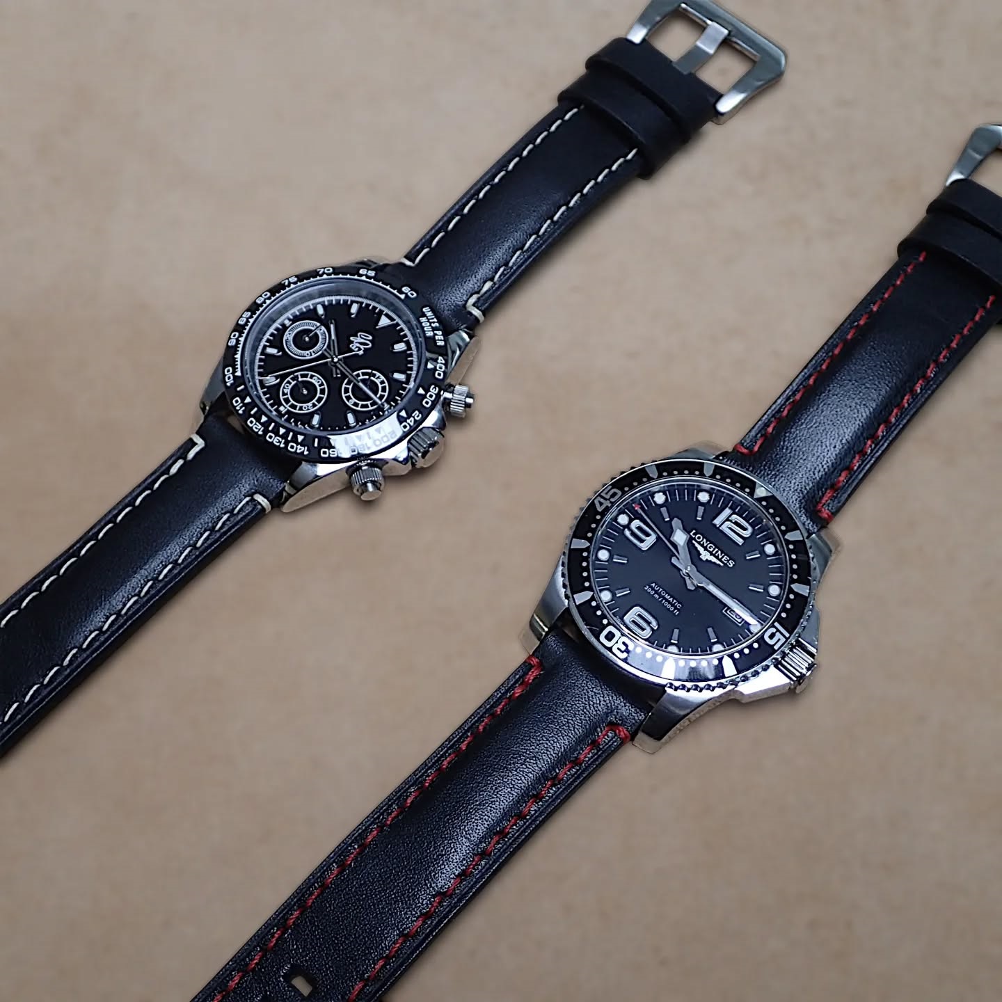 Exclusive Black Leather watch strap