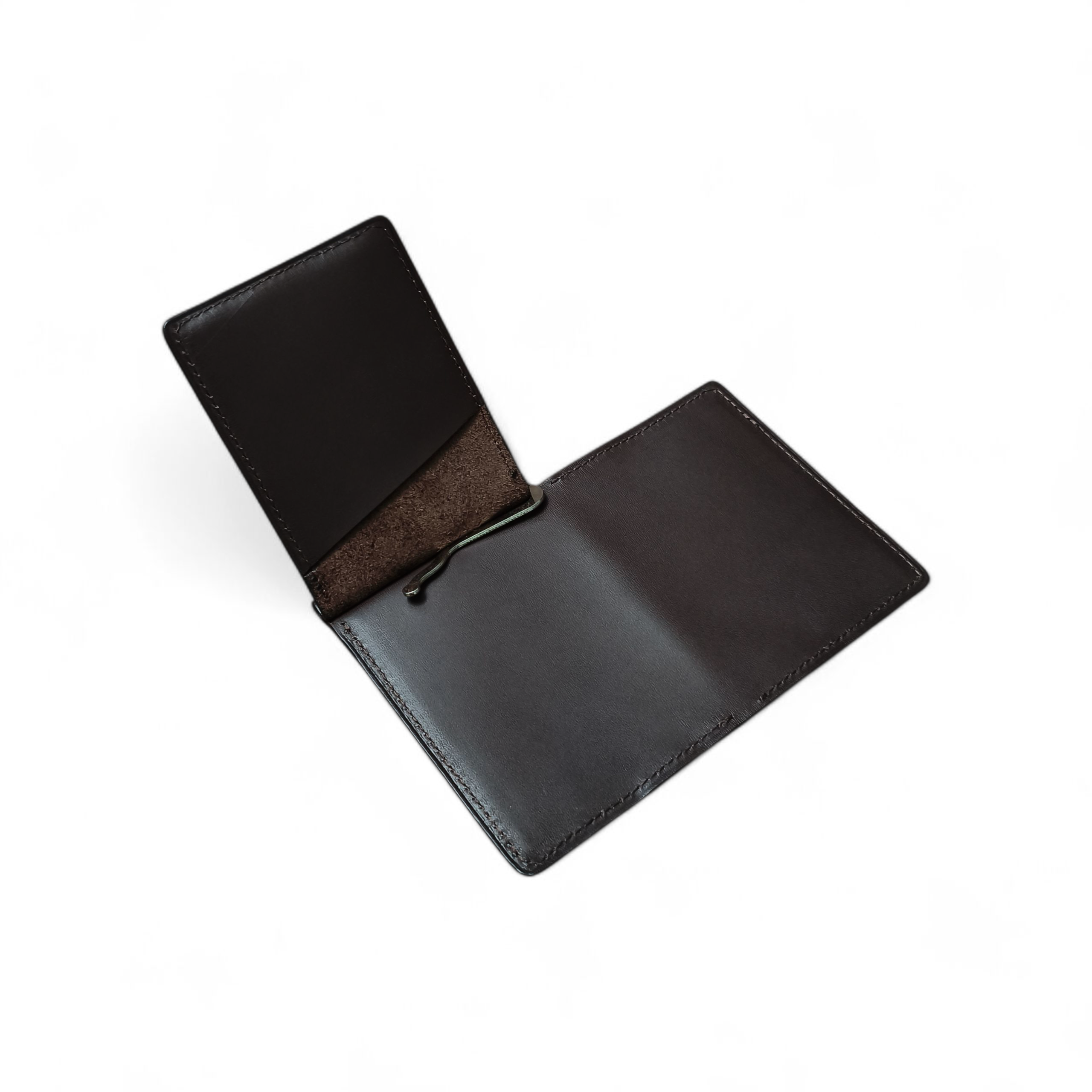 Minimalist men's wallet Dark brown leather