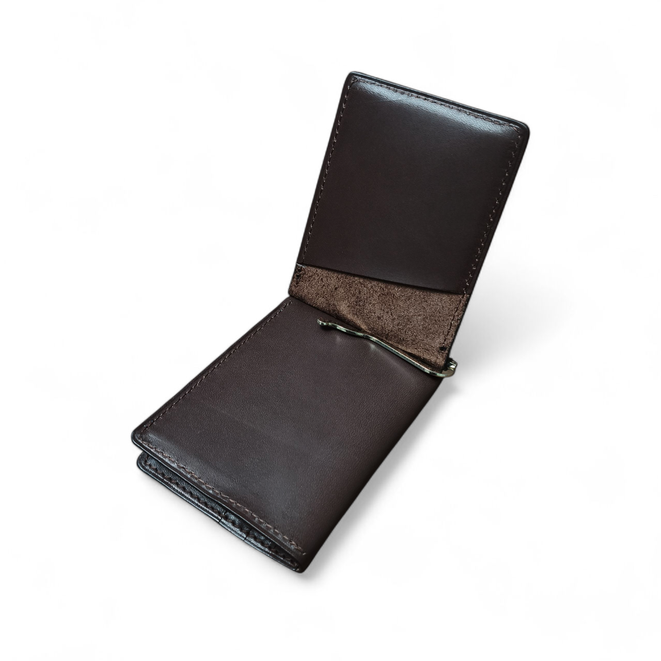 Minimalist men's wallet Dark brown leather
