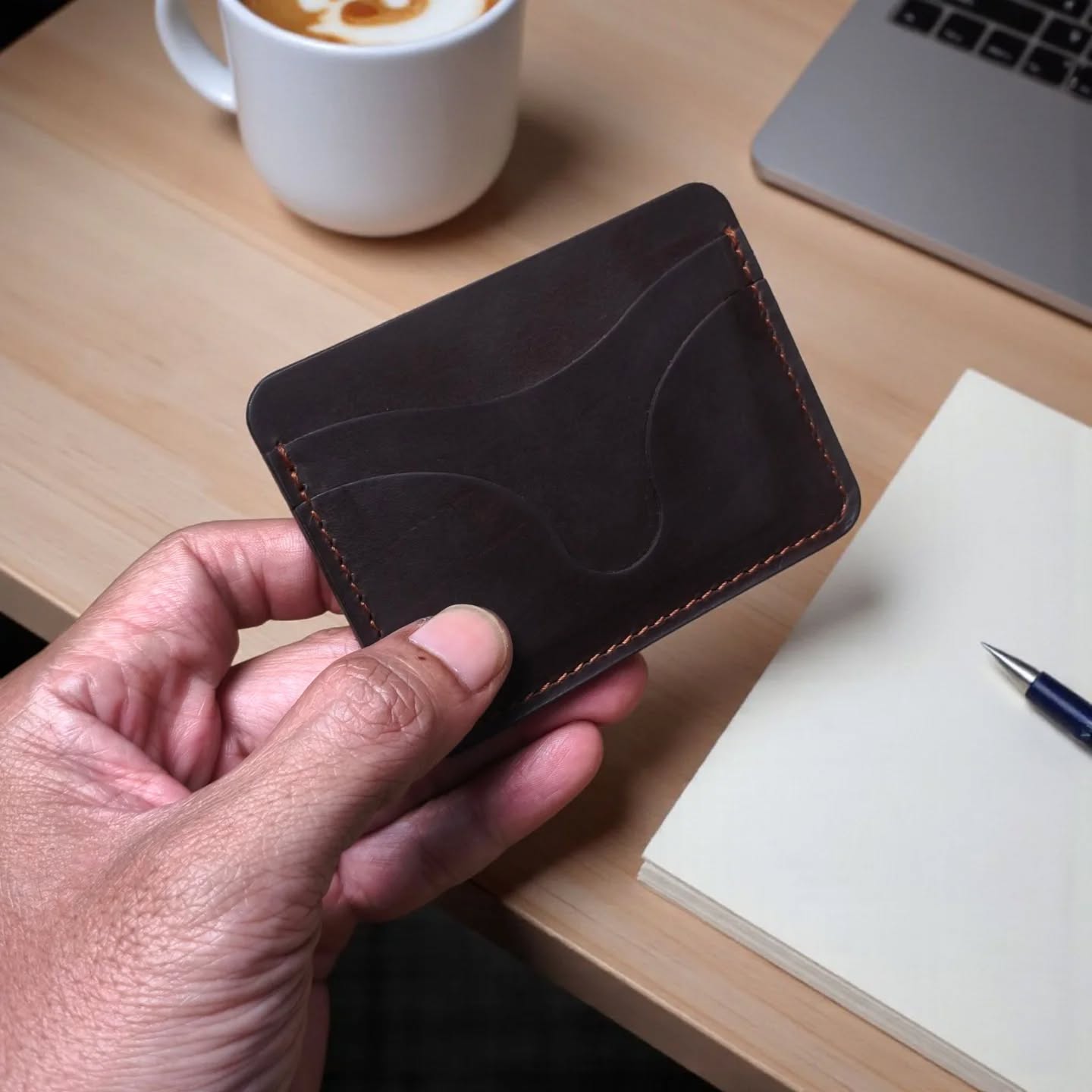 5 cards slot black minimalist men wallet