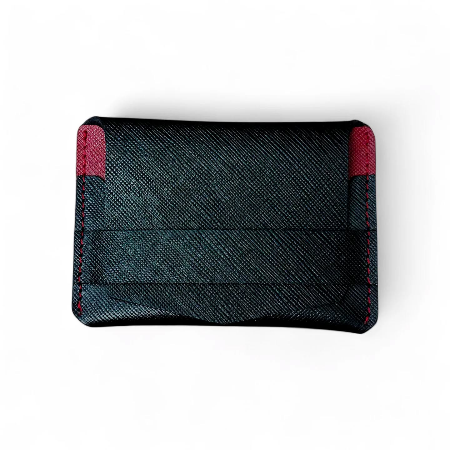 Black n red Saffiano leather Card holder