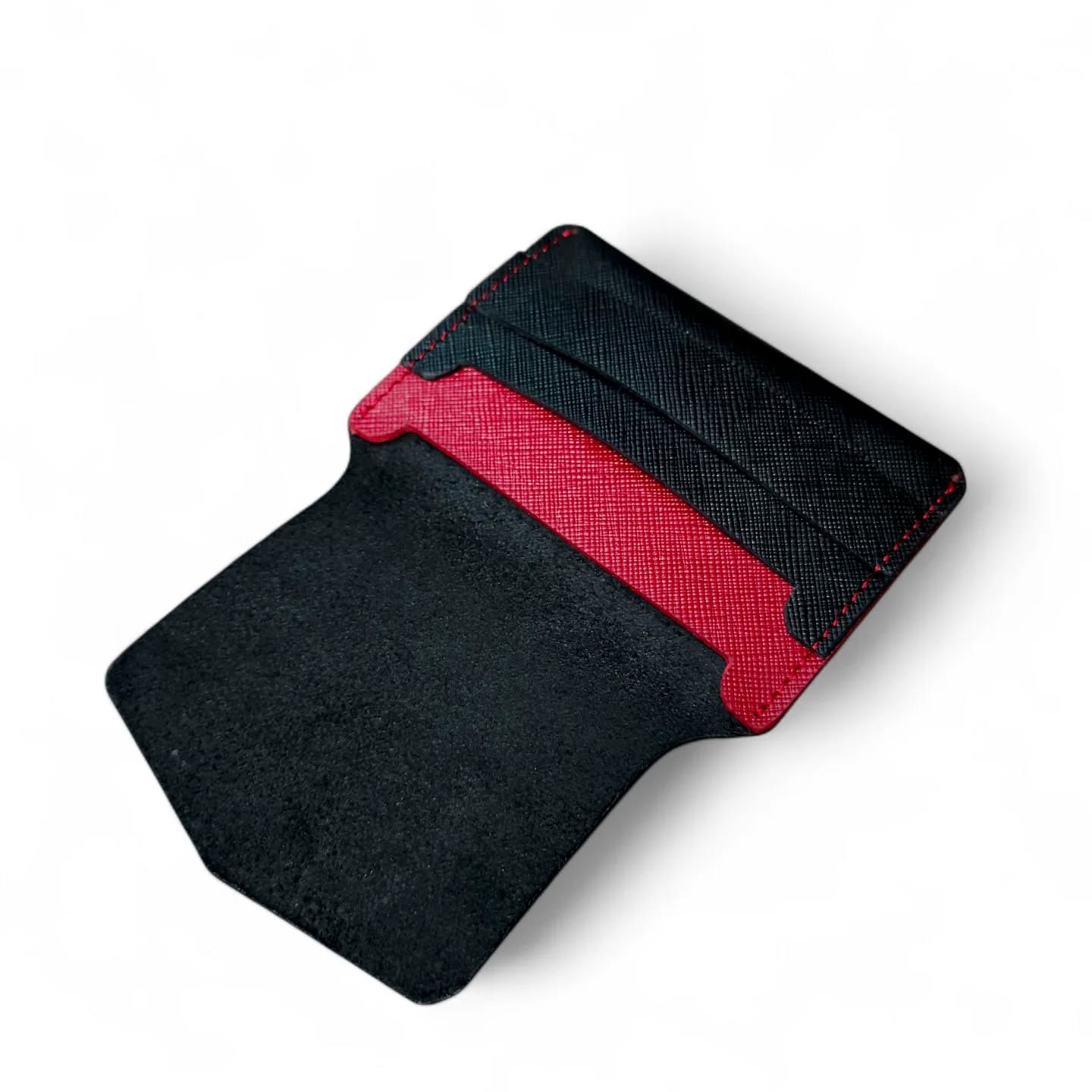 Black n red Saffiano leather Card holder