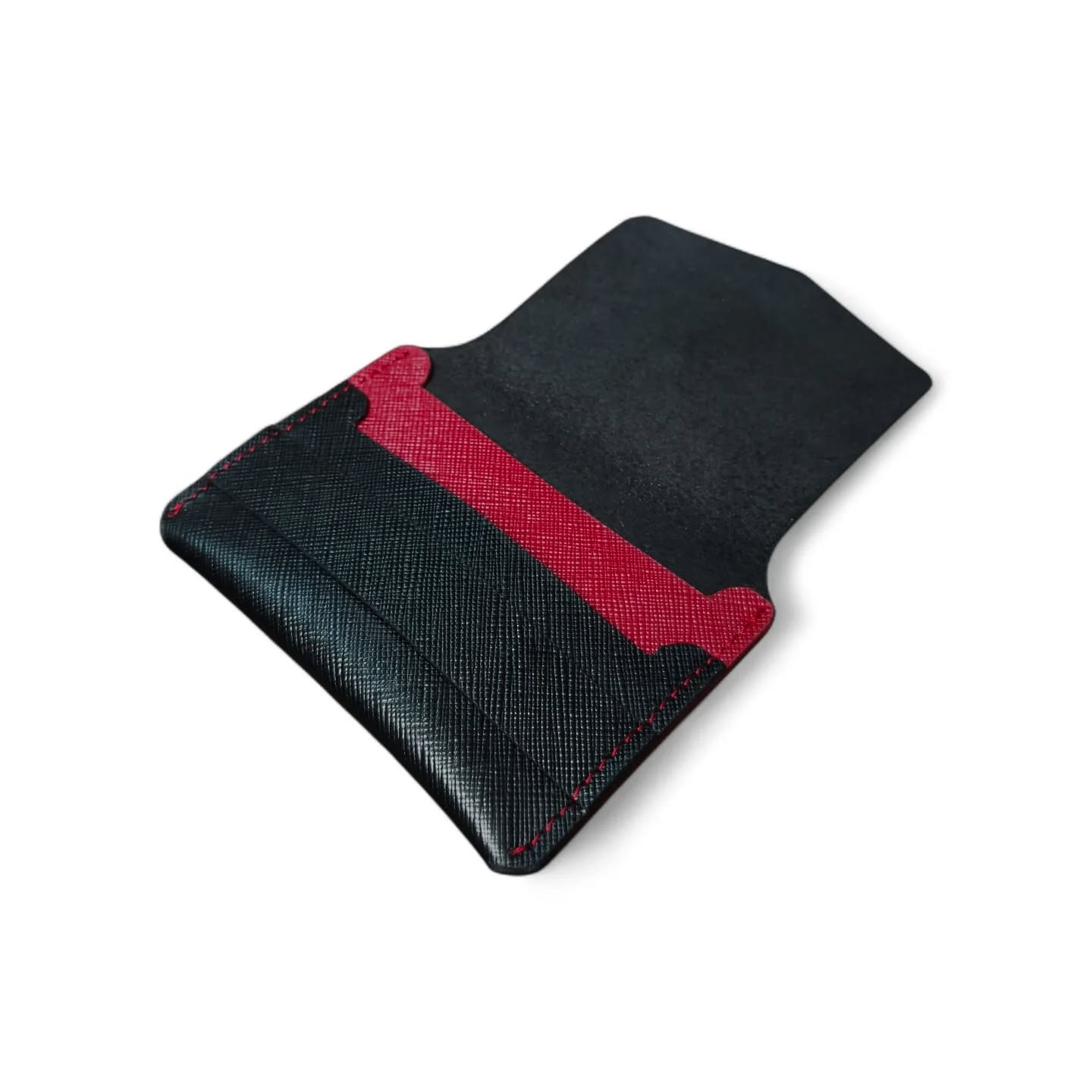 Black n red Saffiano leather Card holder
